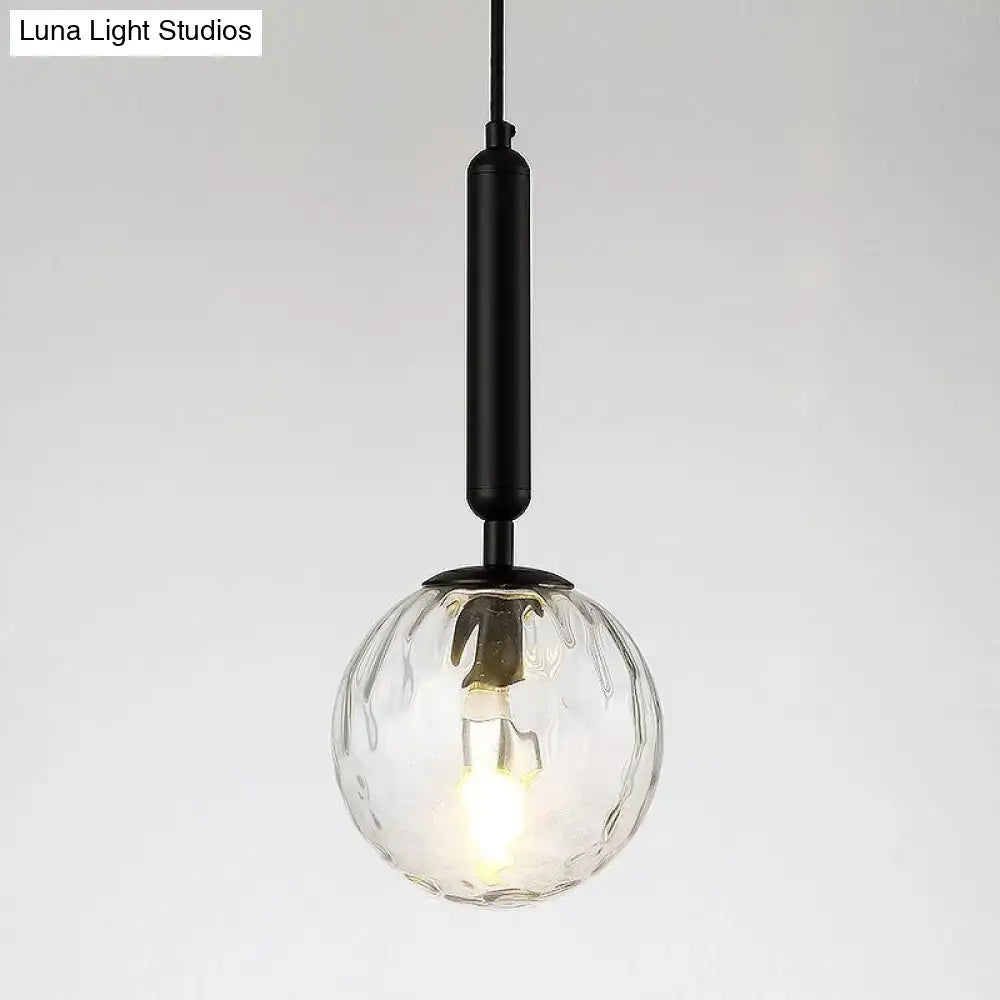 Black Gold Glass Globe Wall Sconce