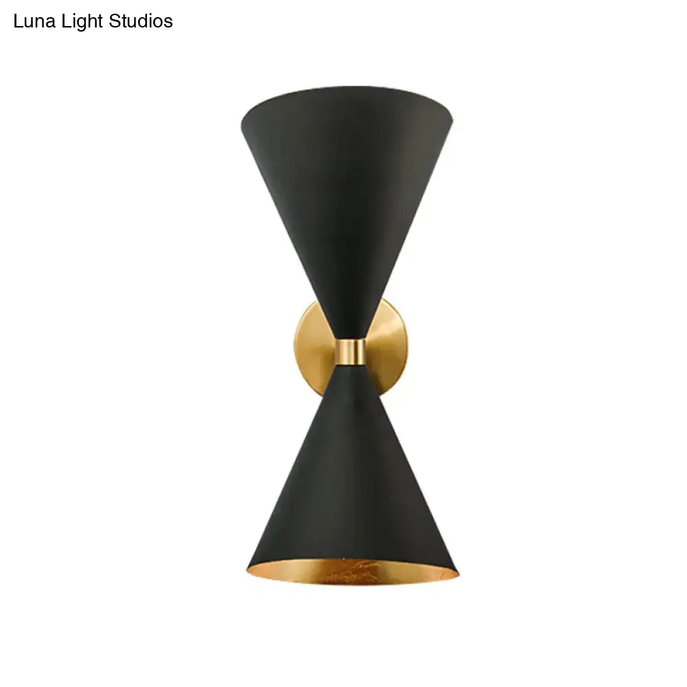 Black Double Cone Wall Lamp
