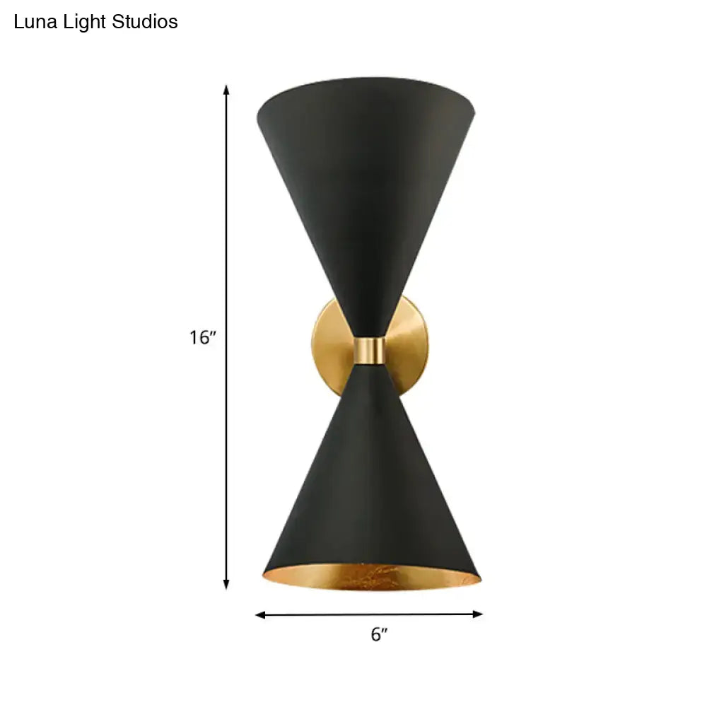 Black Double Cone Wall Lamp