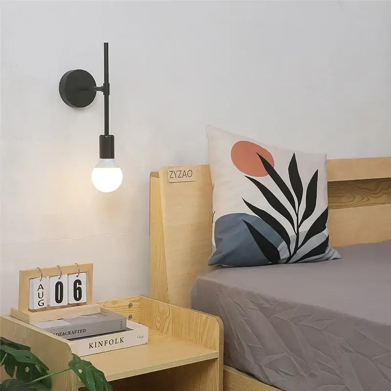 Black Iron Glass Wall Light