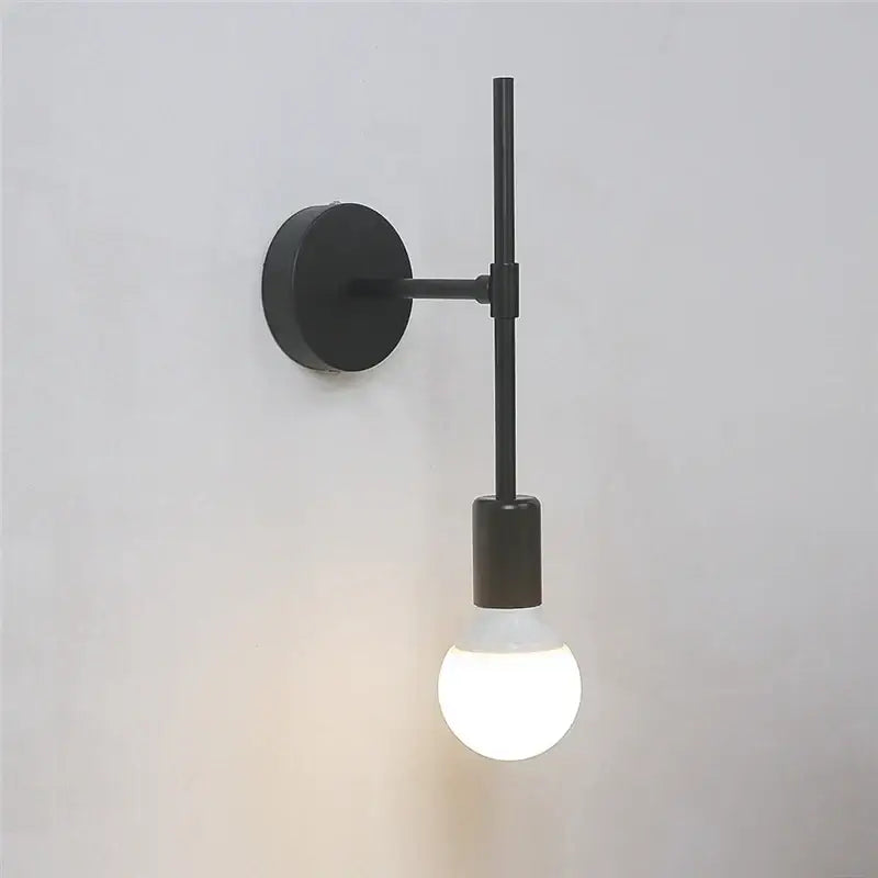 Black Iron Glass Wall Light