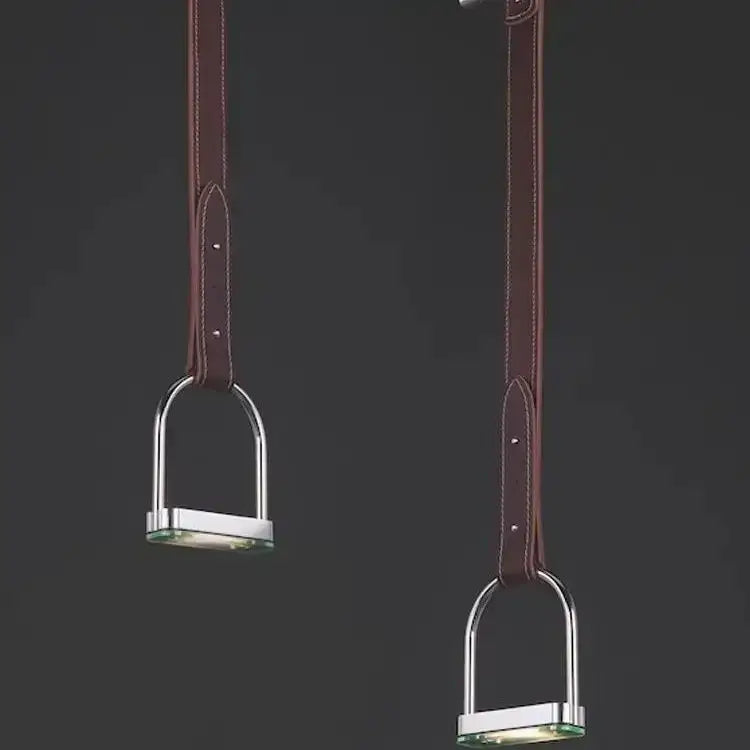 Black Leather Pendant Light