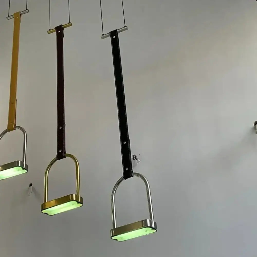 Black Leather Pendant Light