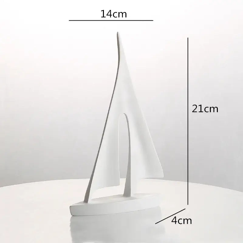 Black White Resin Sailboat