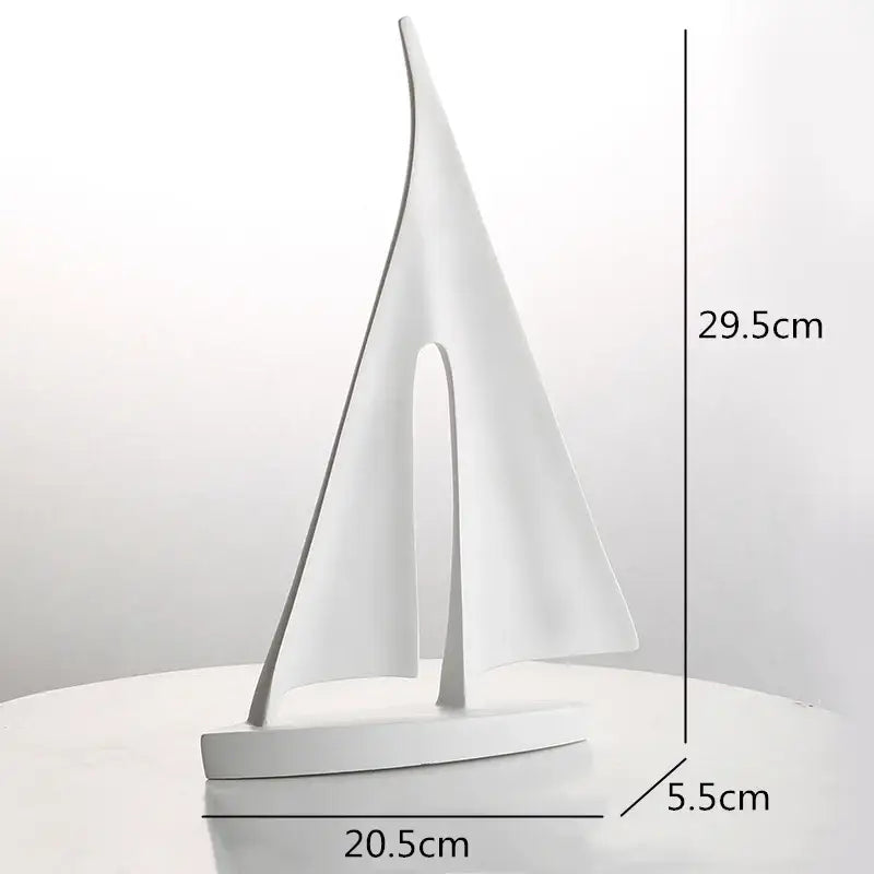 Black White Resin Sailboat