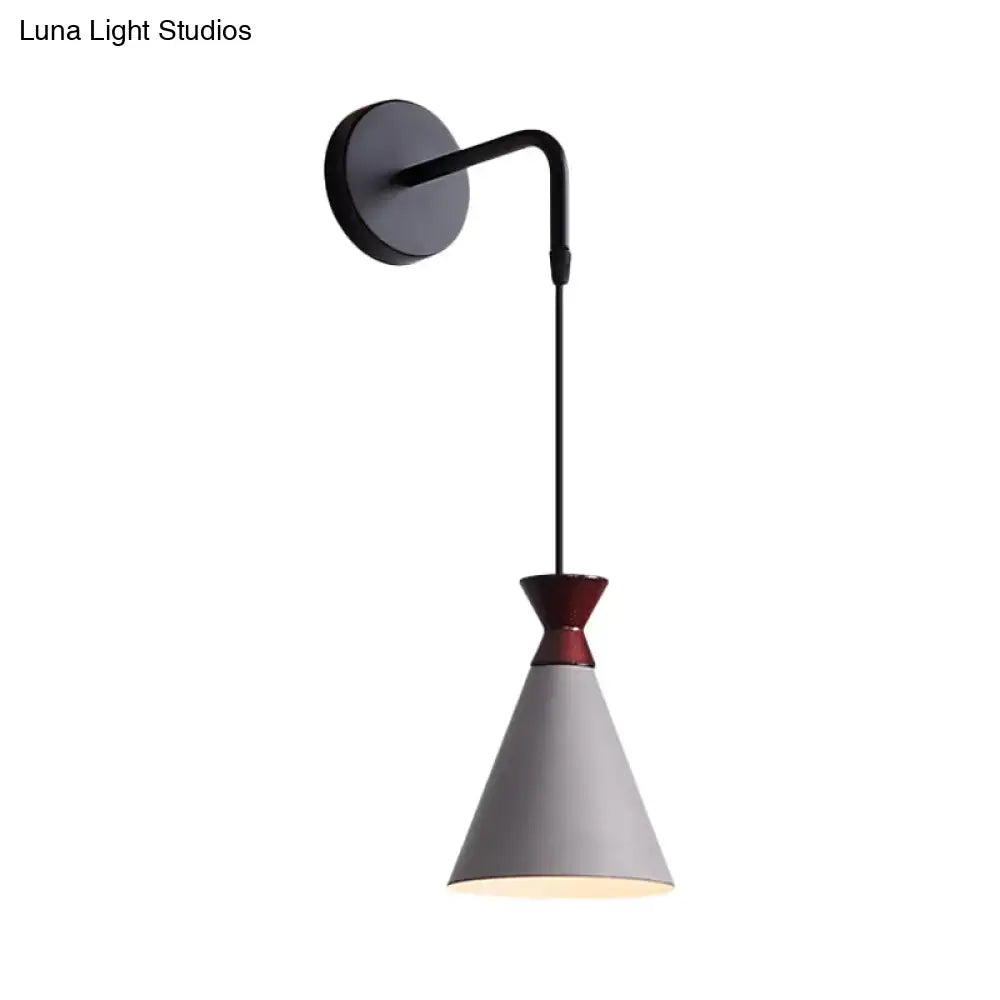 Black Conical Iron Minimalist Sconce