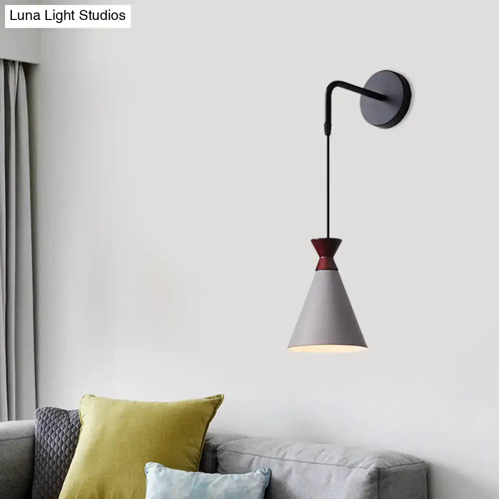 Black Conical Iron Minimalist Sconce