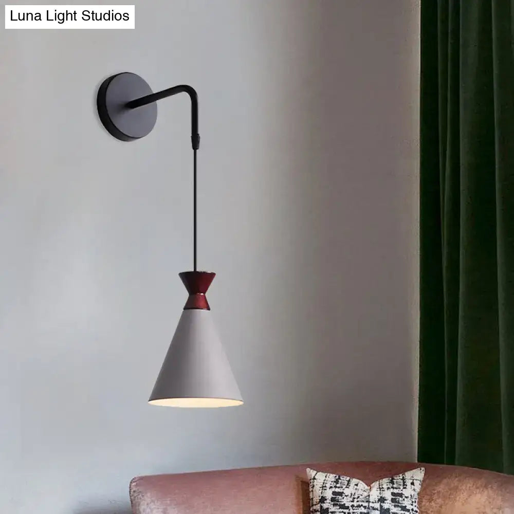 Black Conical Iron Minimalist Sconce