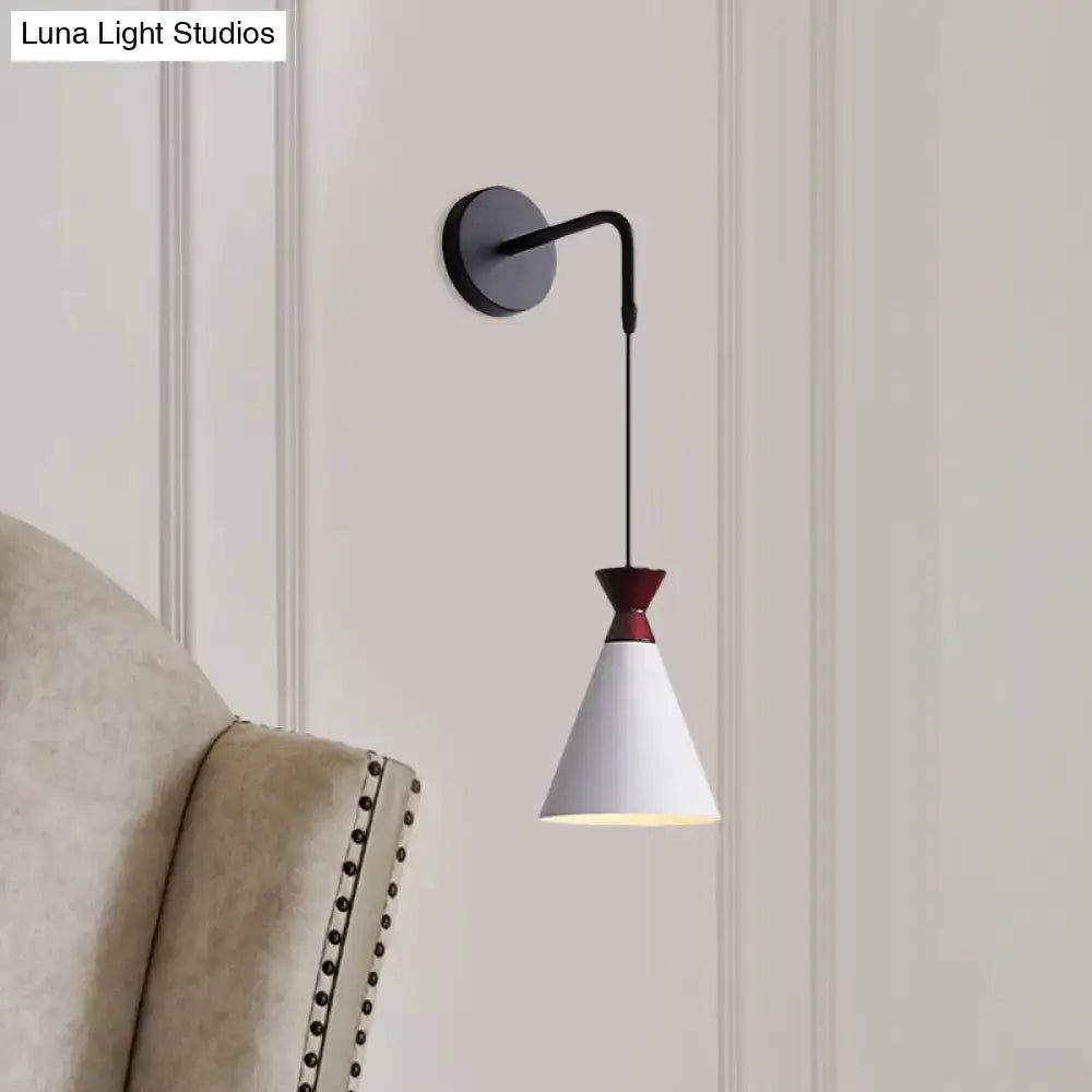 Black Conical Iron Minimalist Sconce