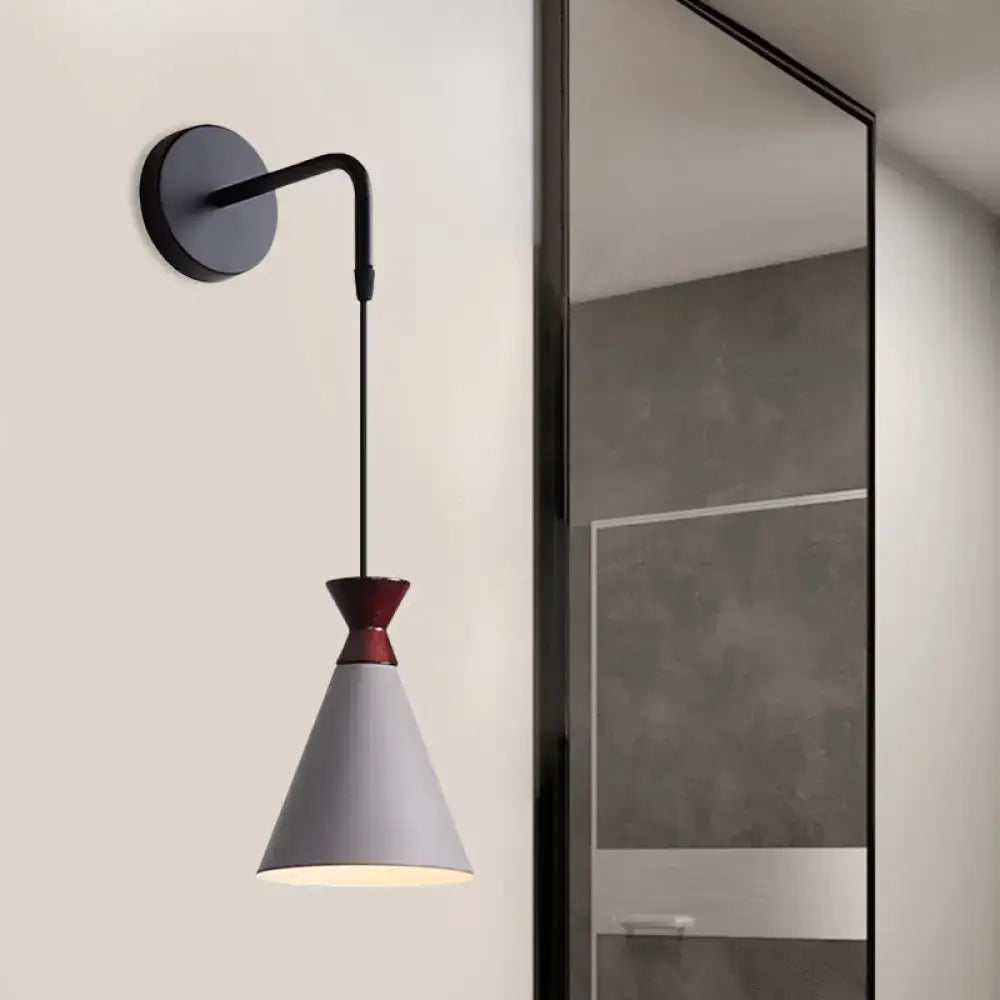 Black Conical Iron Minimalist Sconce