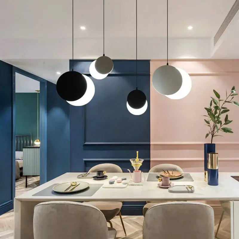 Black Crescent Pendant Light