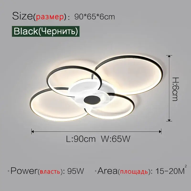 Black Floral Ceiling Lamp