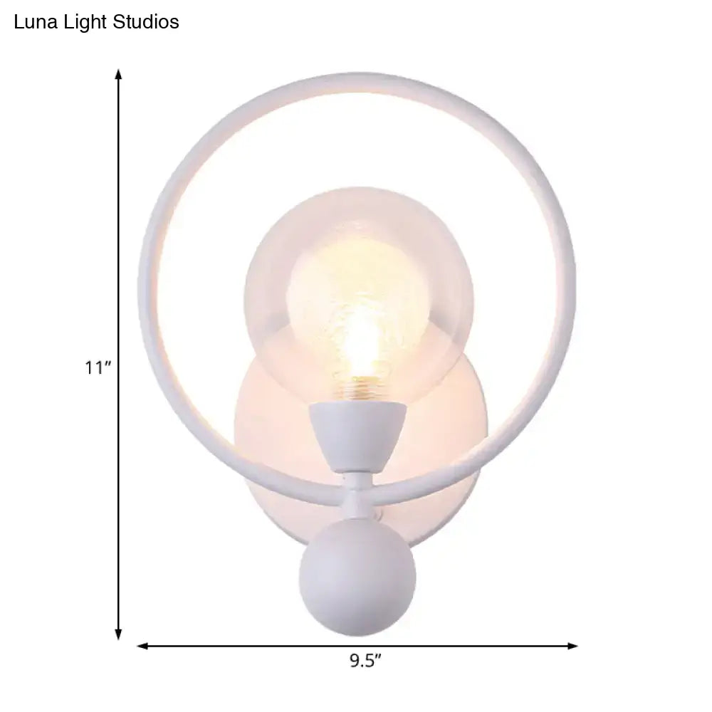 Black Glass Ball Wall Sconce