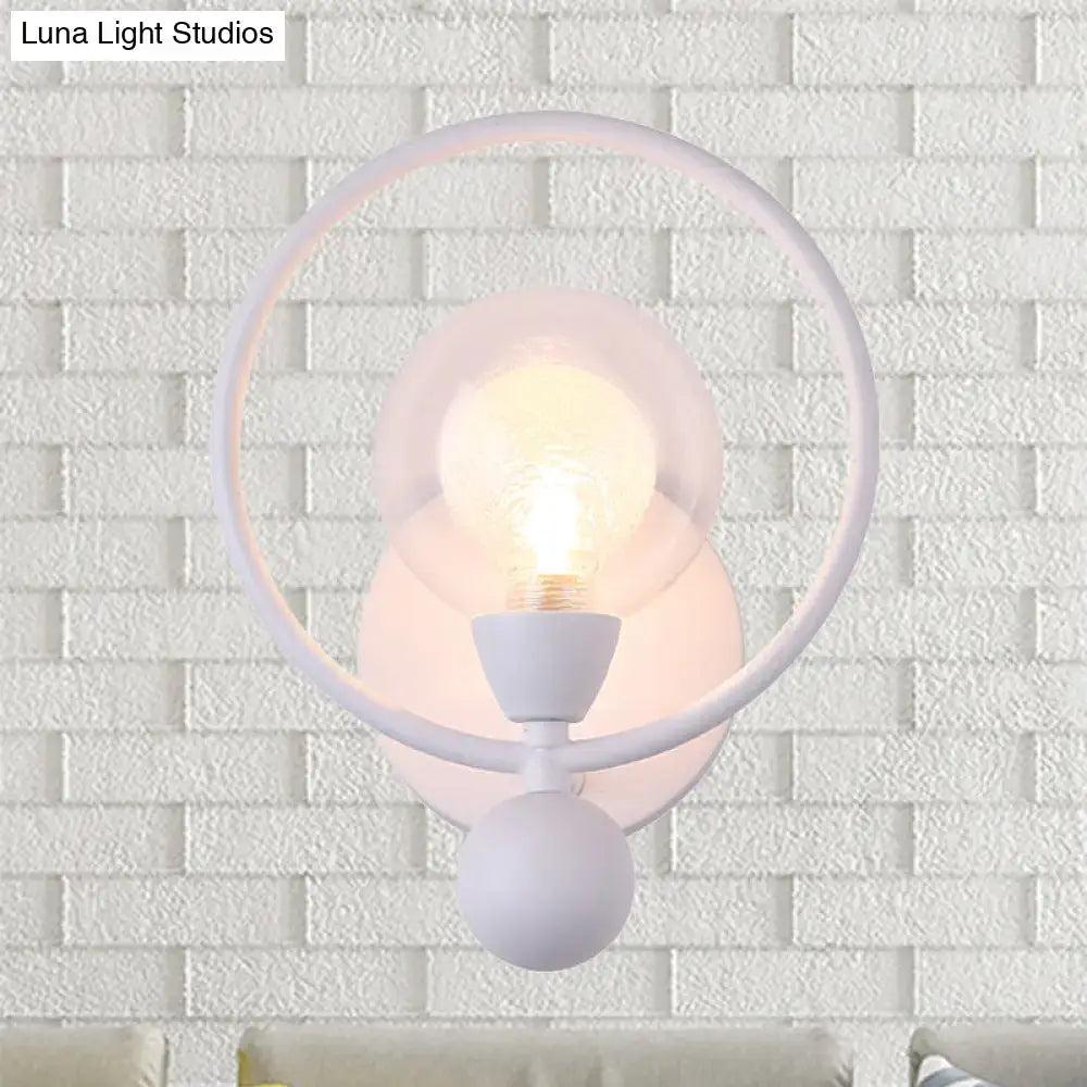 Black Glass Ball Wall Sconce