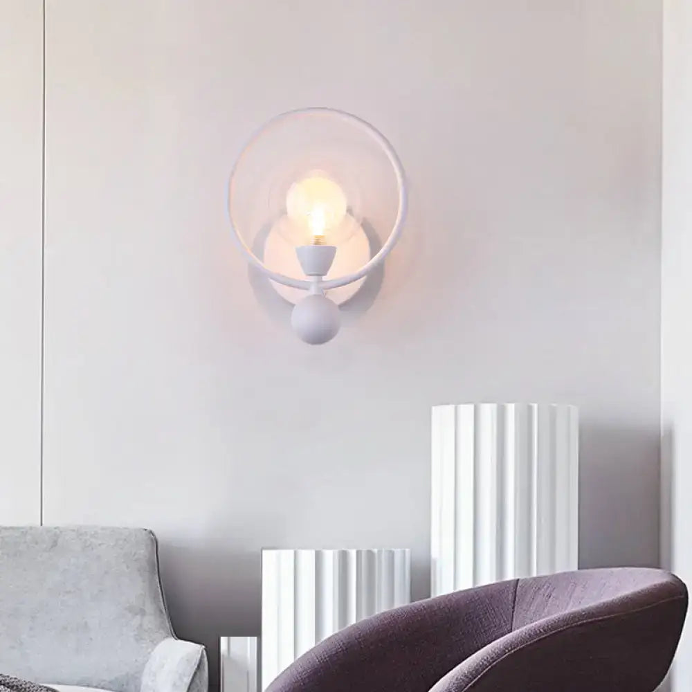 Black Glass Ball Wall Sconce