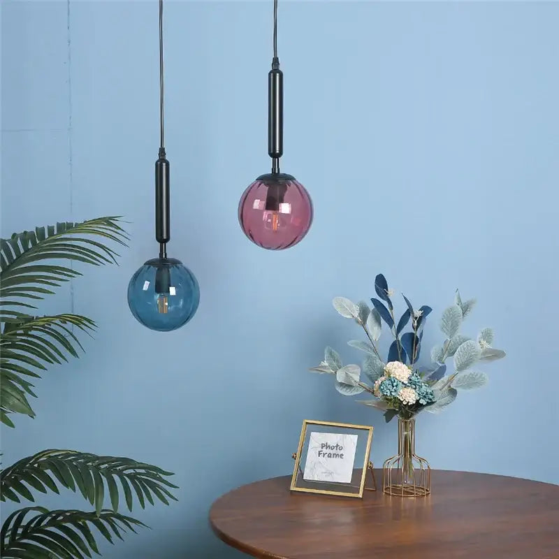 Pink Glass Ball Pendant