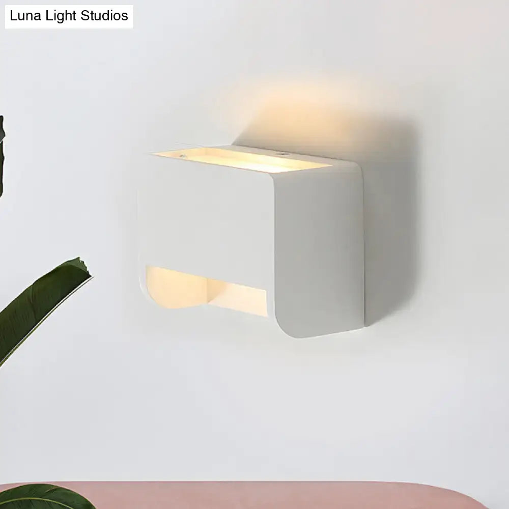 White Gypsum Dual-Voltage Sconce