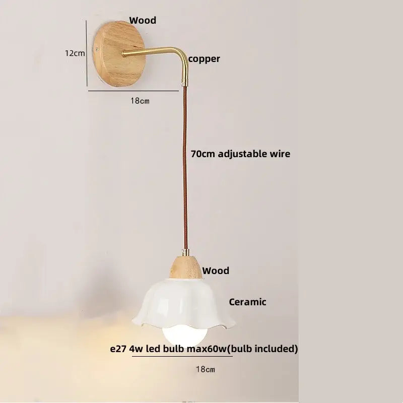 Brass Glass Pull-Chain Wall Light