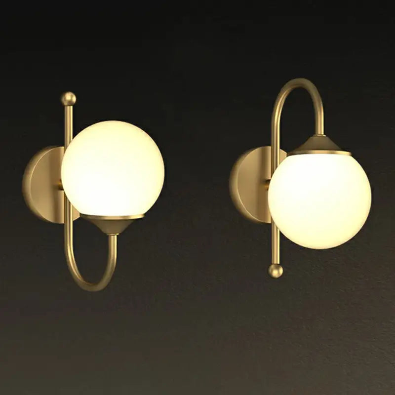 Brass Frosted Wall Lamp