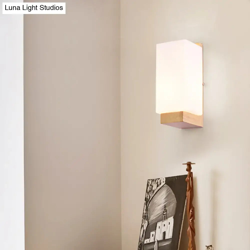 Wood Geometric Wall Sconce