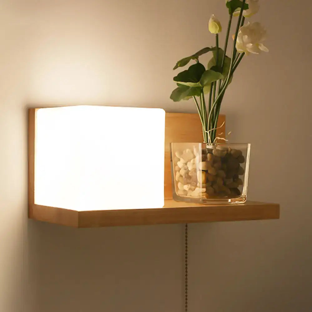 Wood Geometric Wall Sconce