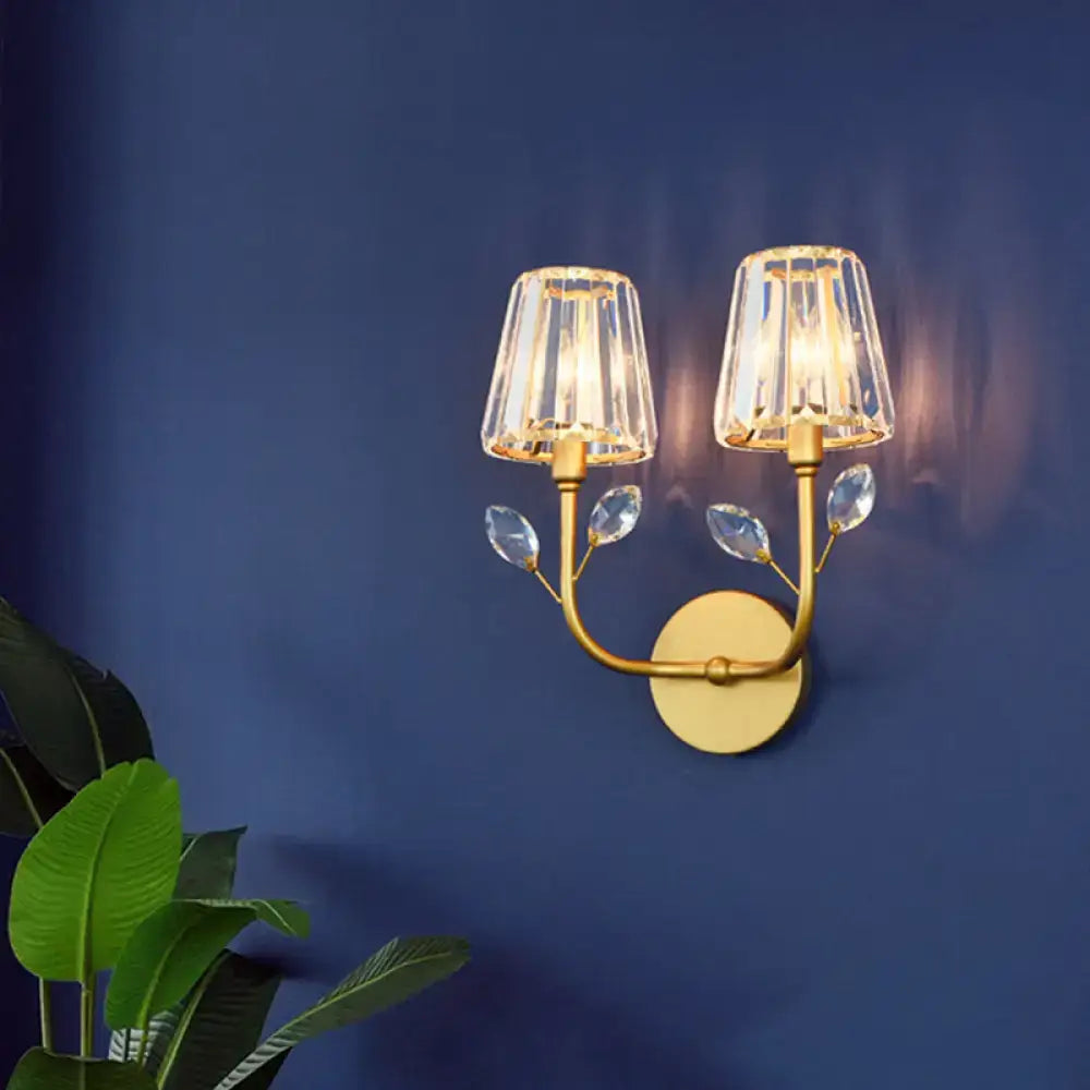 Brass Crystal Wall Light
