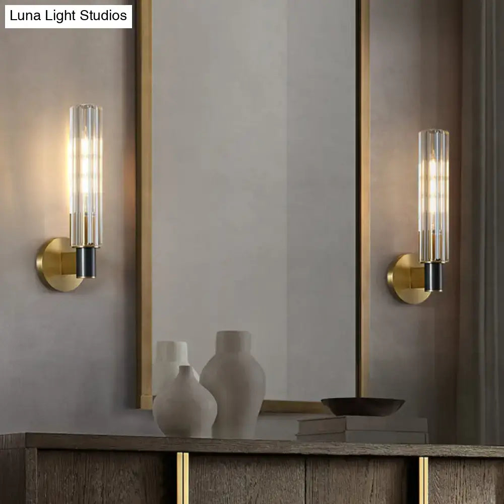 Brass Tubular Wall Sconce
