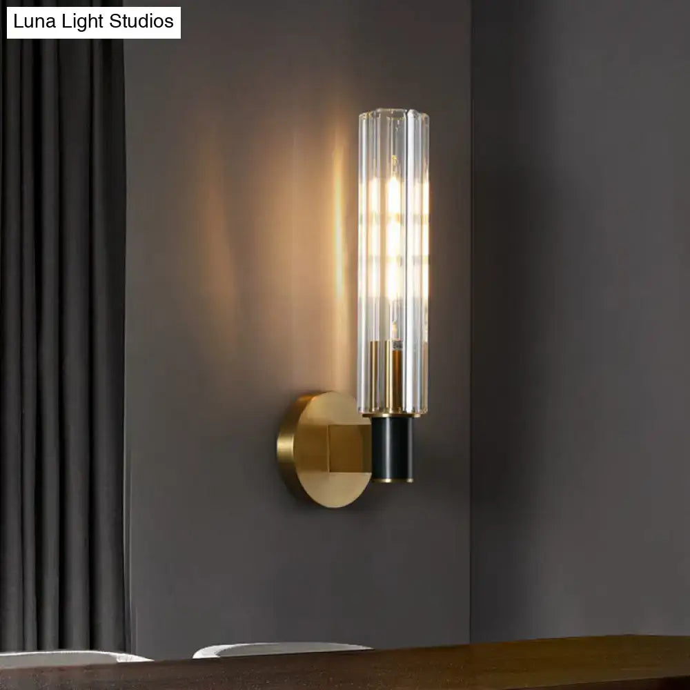 Brass Tubular Wall Sconce