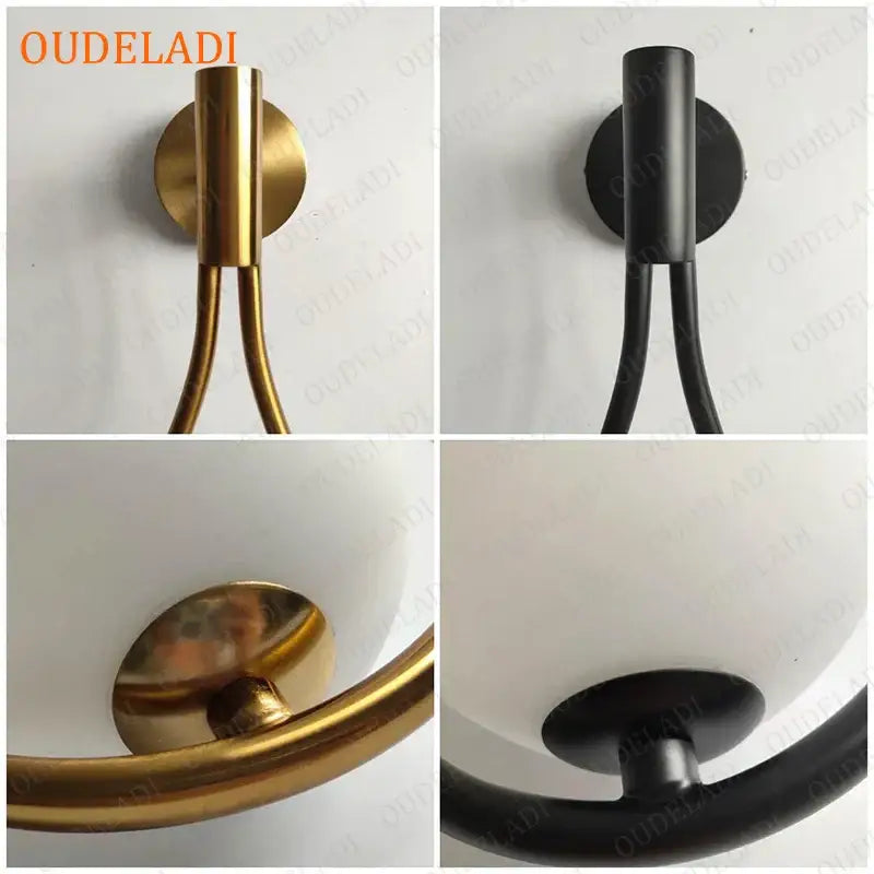 Brass Glass Ball Wall Sconce with LED Bulbs