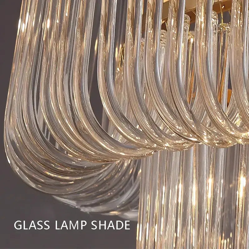 Brass Glass Bar Chandelier