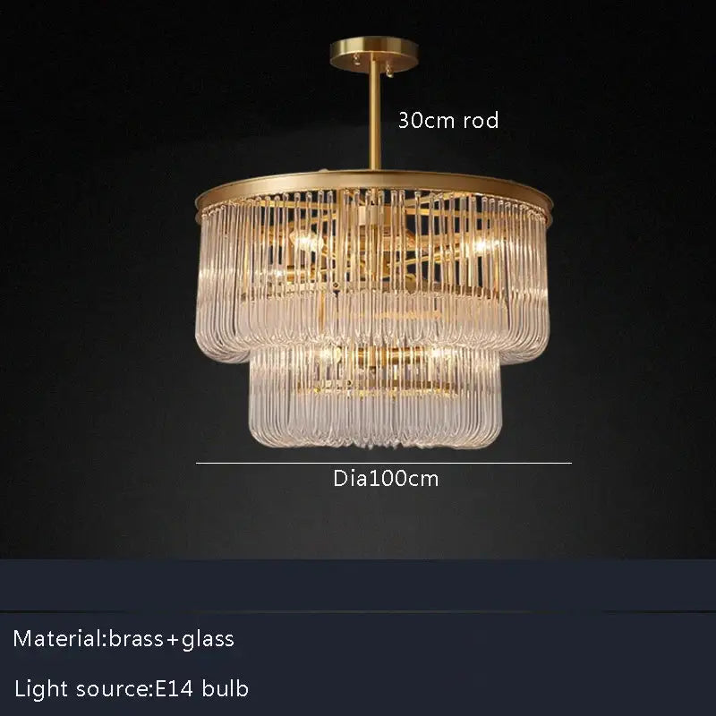 Brass Glass Bar Chandelier