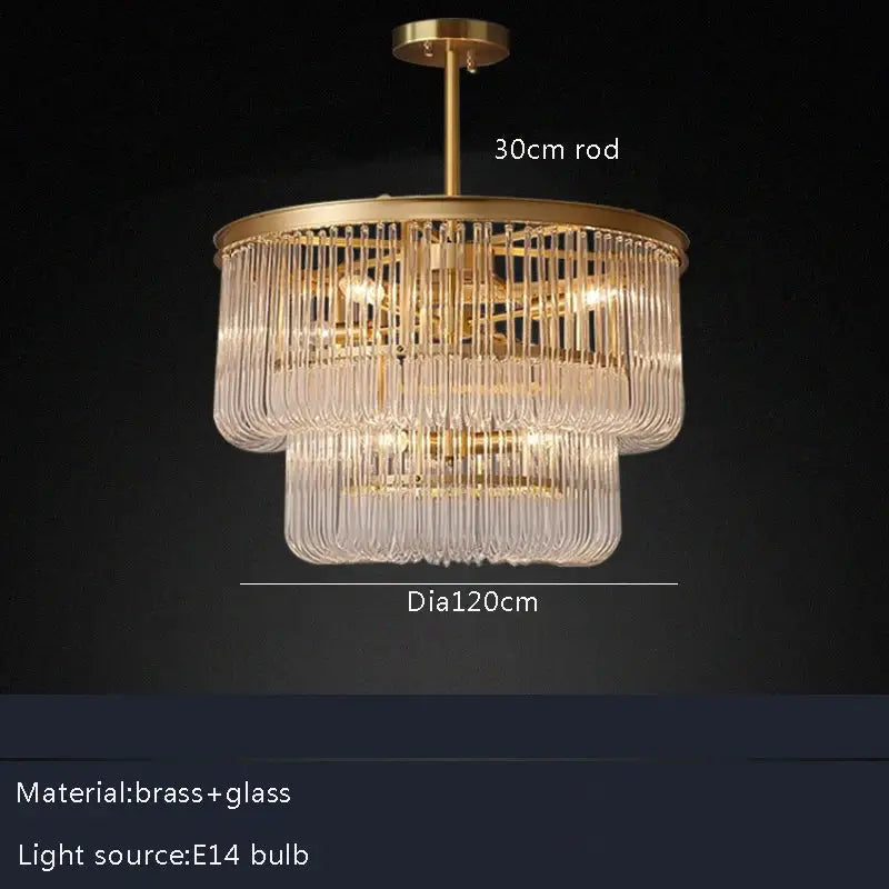 Brass Glass Bar Chandelier