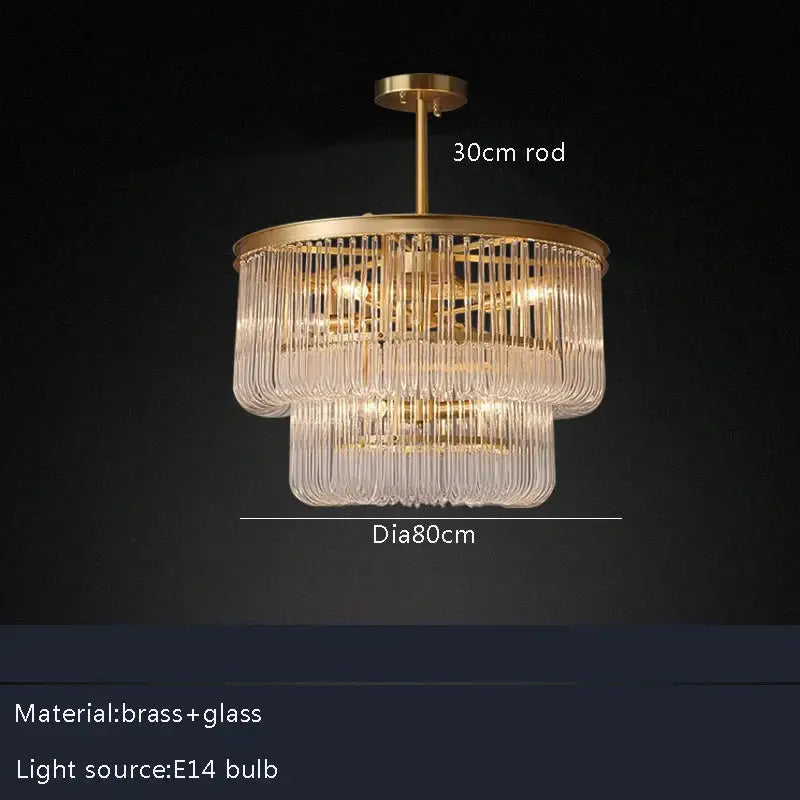 Brass Glass Bar Chandelier