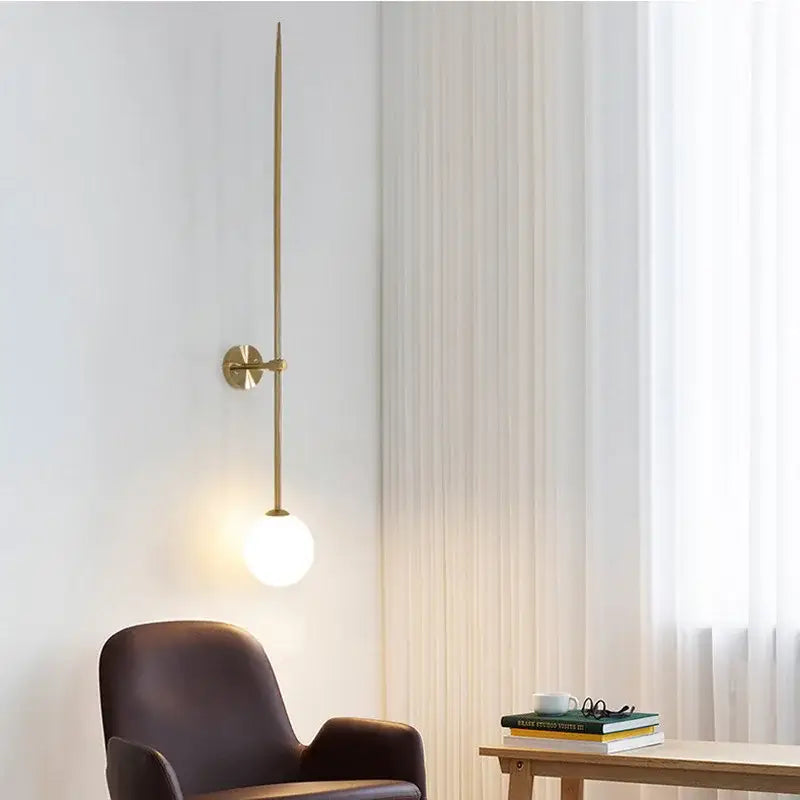 Brass Frosted Globe Sconce
