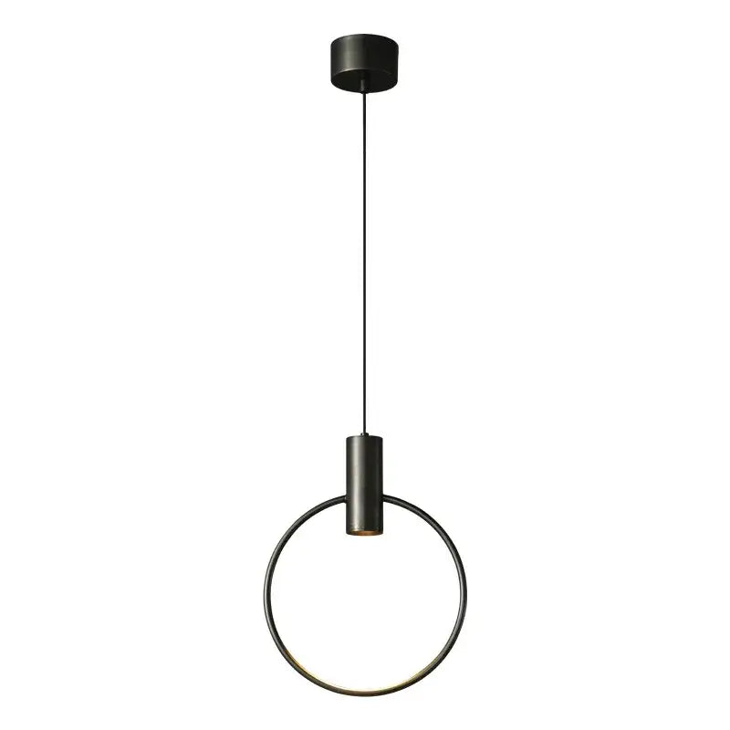 Gold Ring Chandelier Light Crafted from Copper