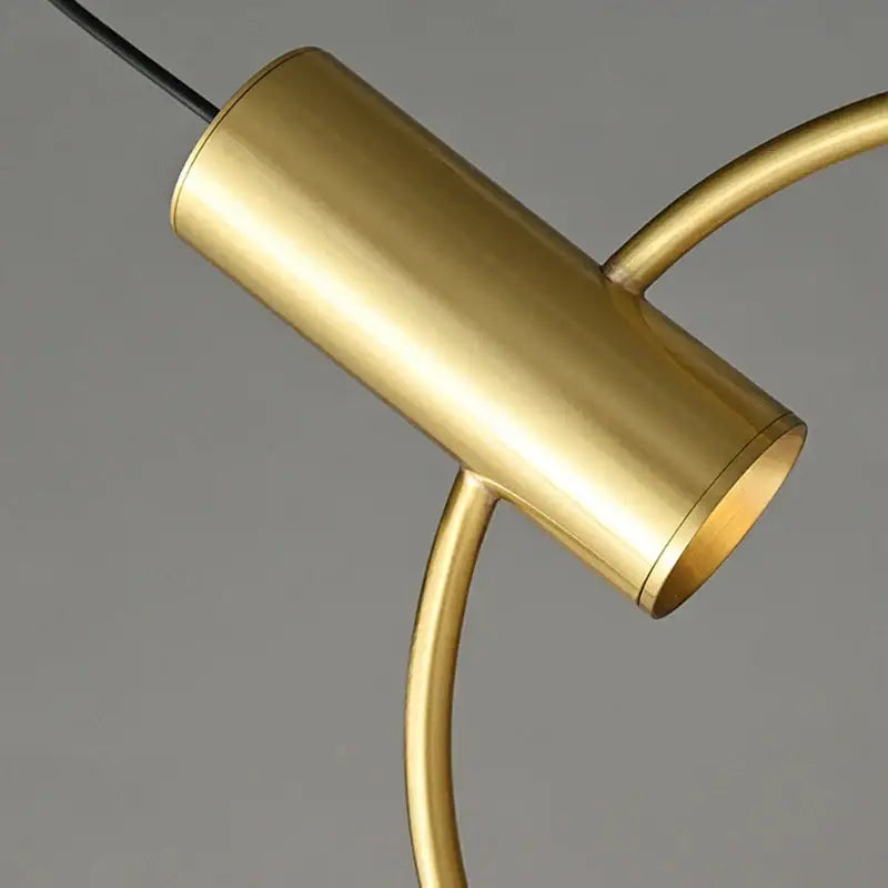 Gold Ring Chandelier Light Crafted from Copper