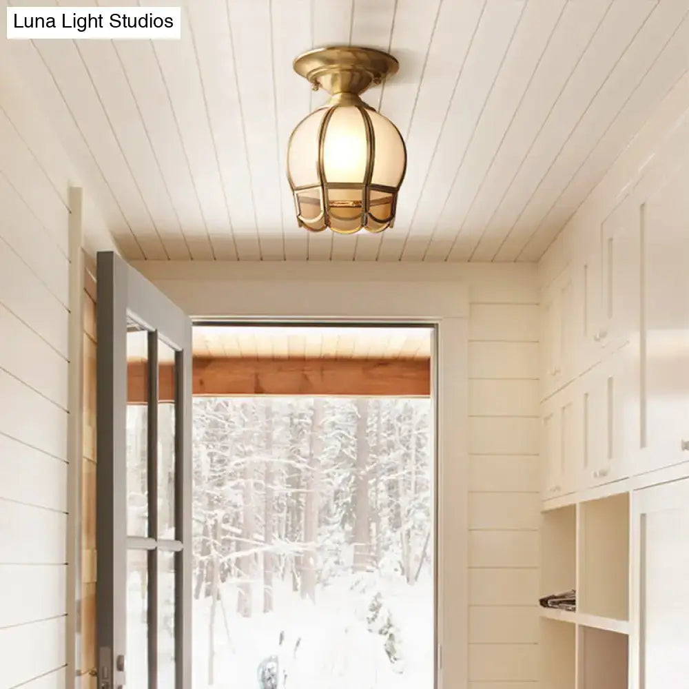 Brass Scalloped Flush Mount