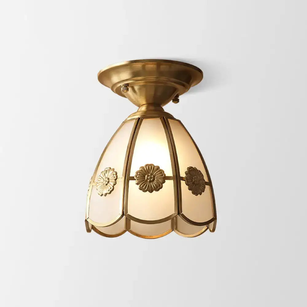Brass Scalloped Flush Mount