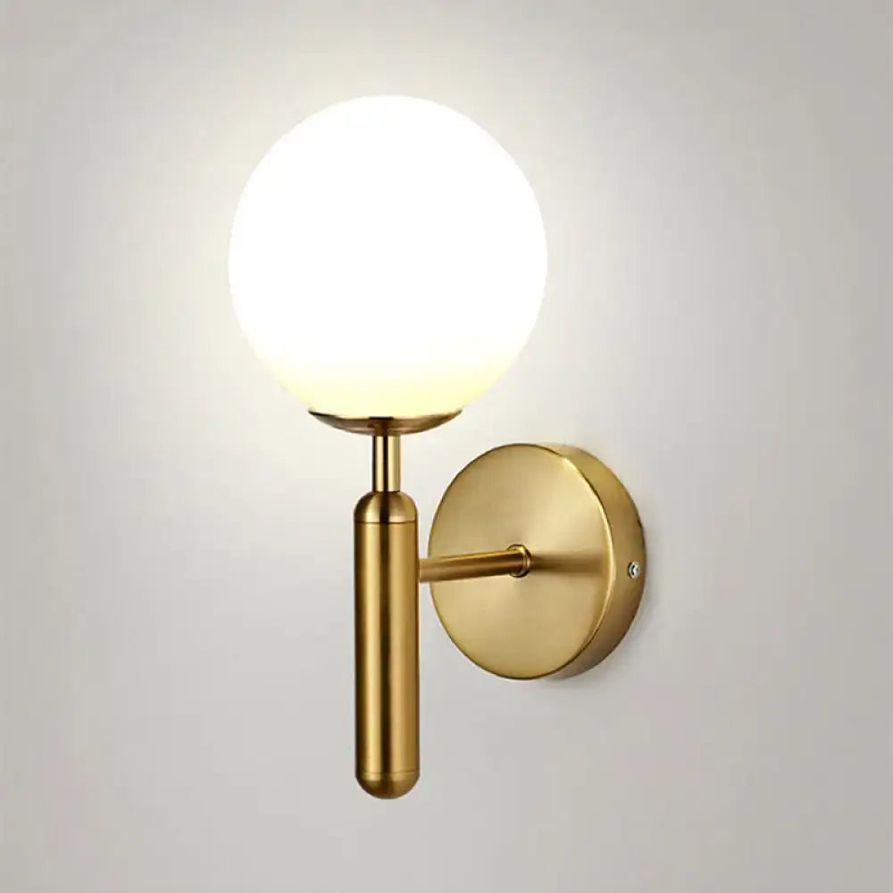 Black Gold Textured Glass Globe Sconce