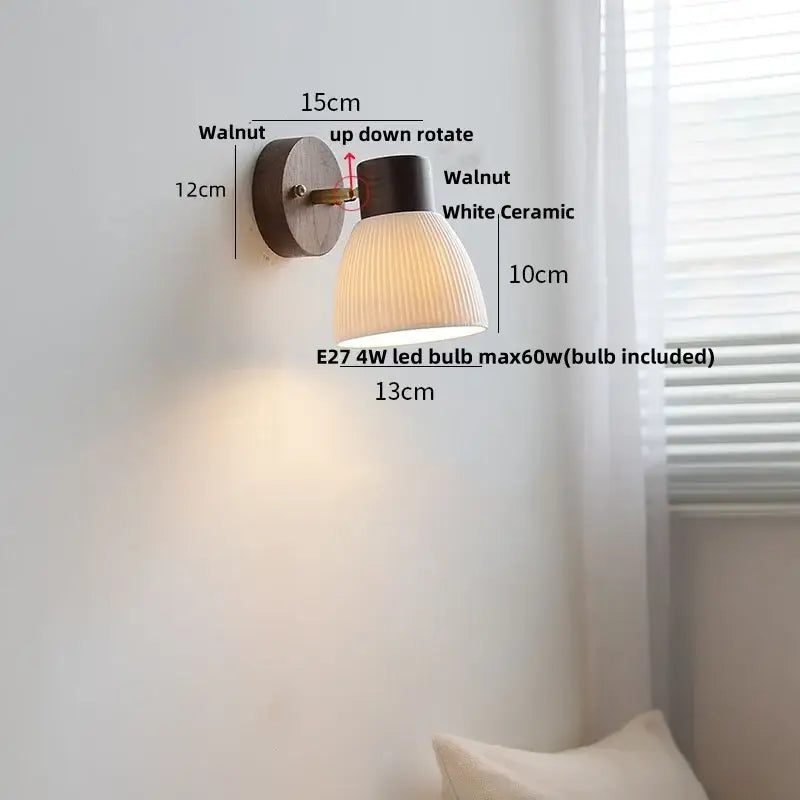Walnut Ceramic Wall Light
