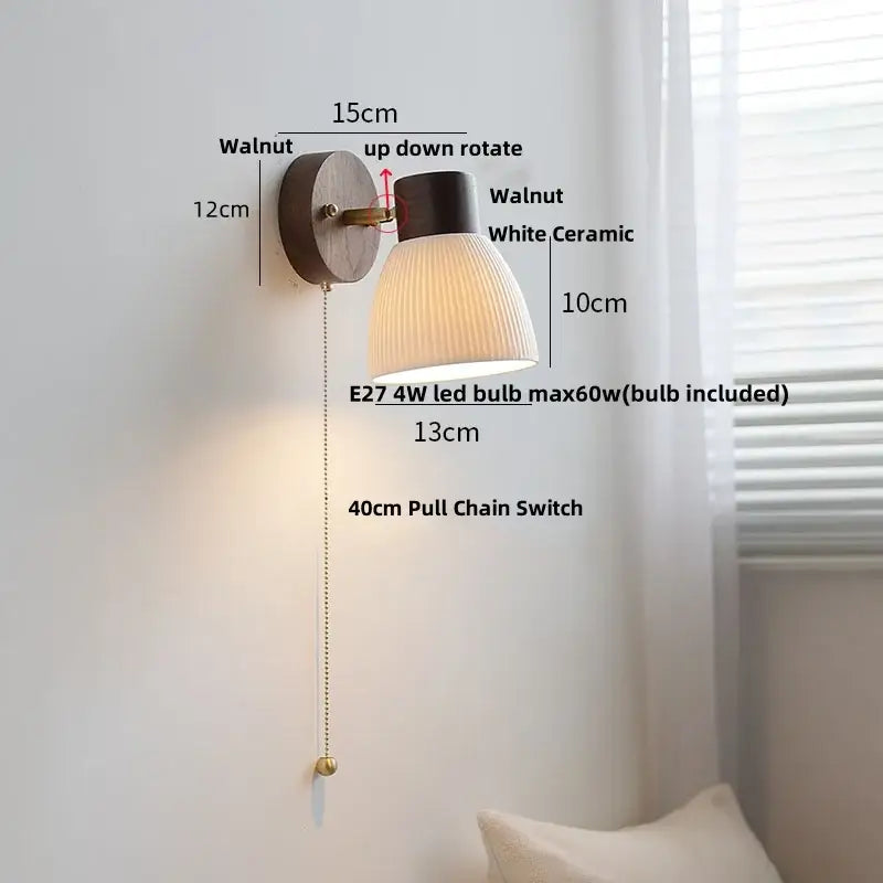 Walnut Ceramic Wall Light
