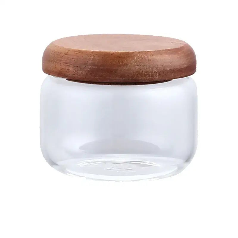 Glass Acacia Storage Jar