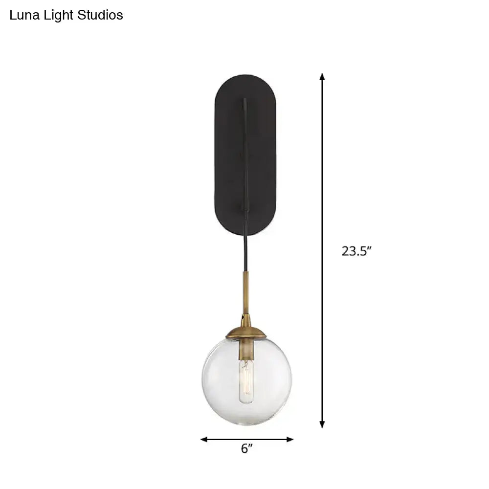 Black Glass Wall Sconce Industrial Aesthetic