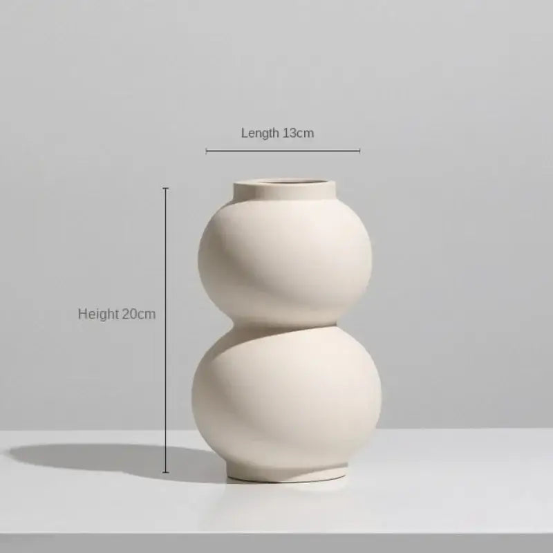 Cream Ceramic Art Vase