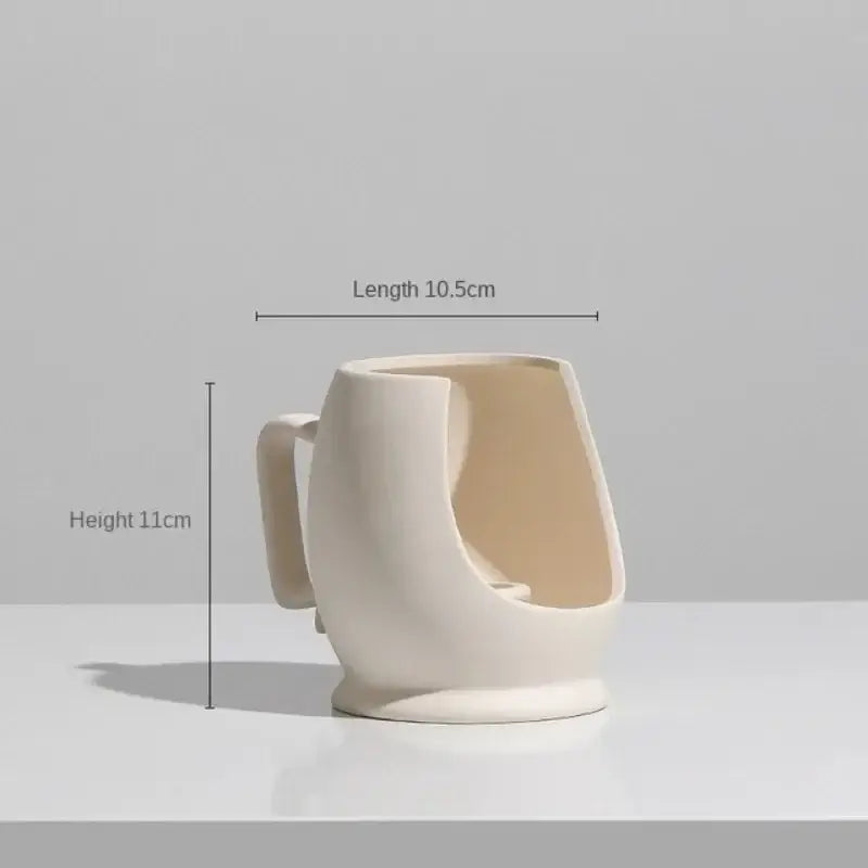 Cream Ceramic Art Vase
