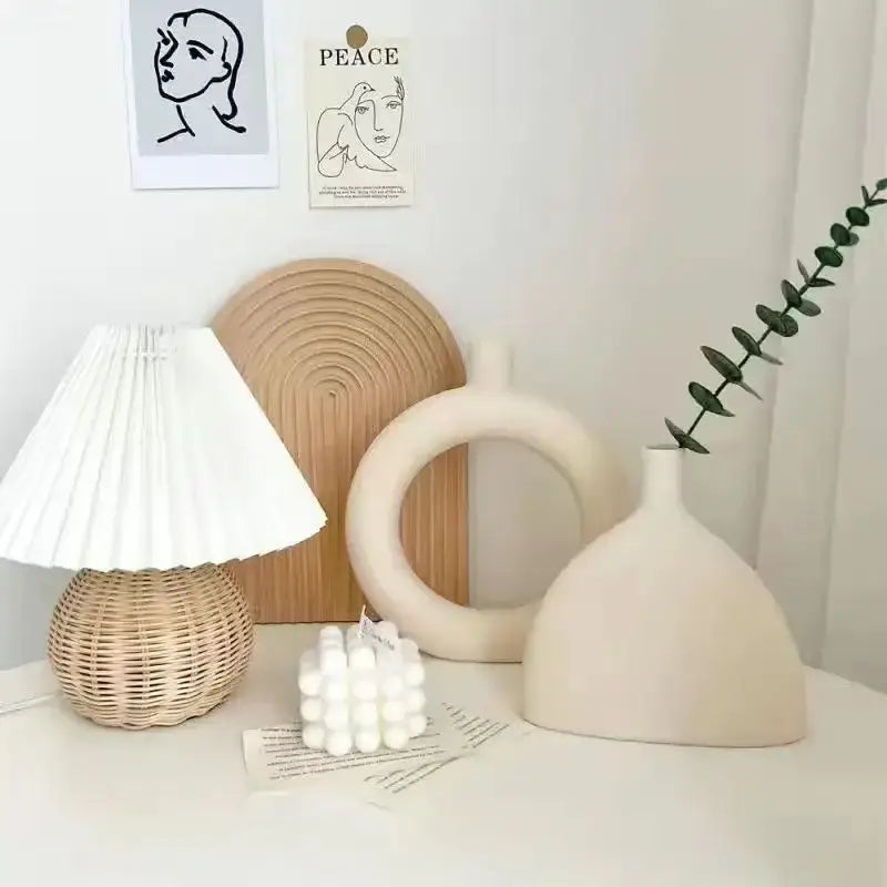 Cream Ceramic Art Vase