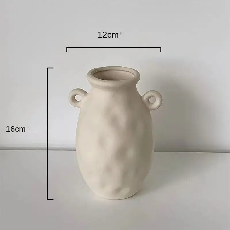 Cream Ceramic Art Vase
