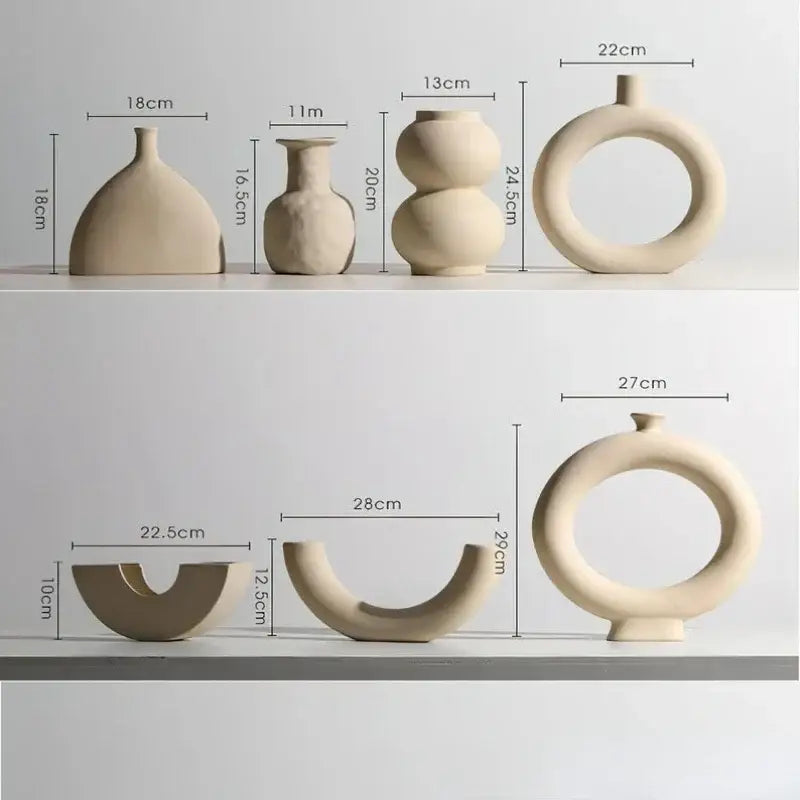 Cream Ceramic Art Vase