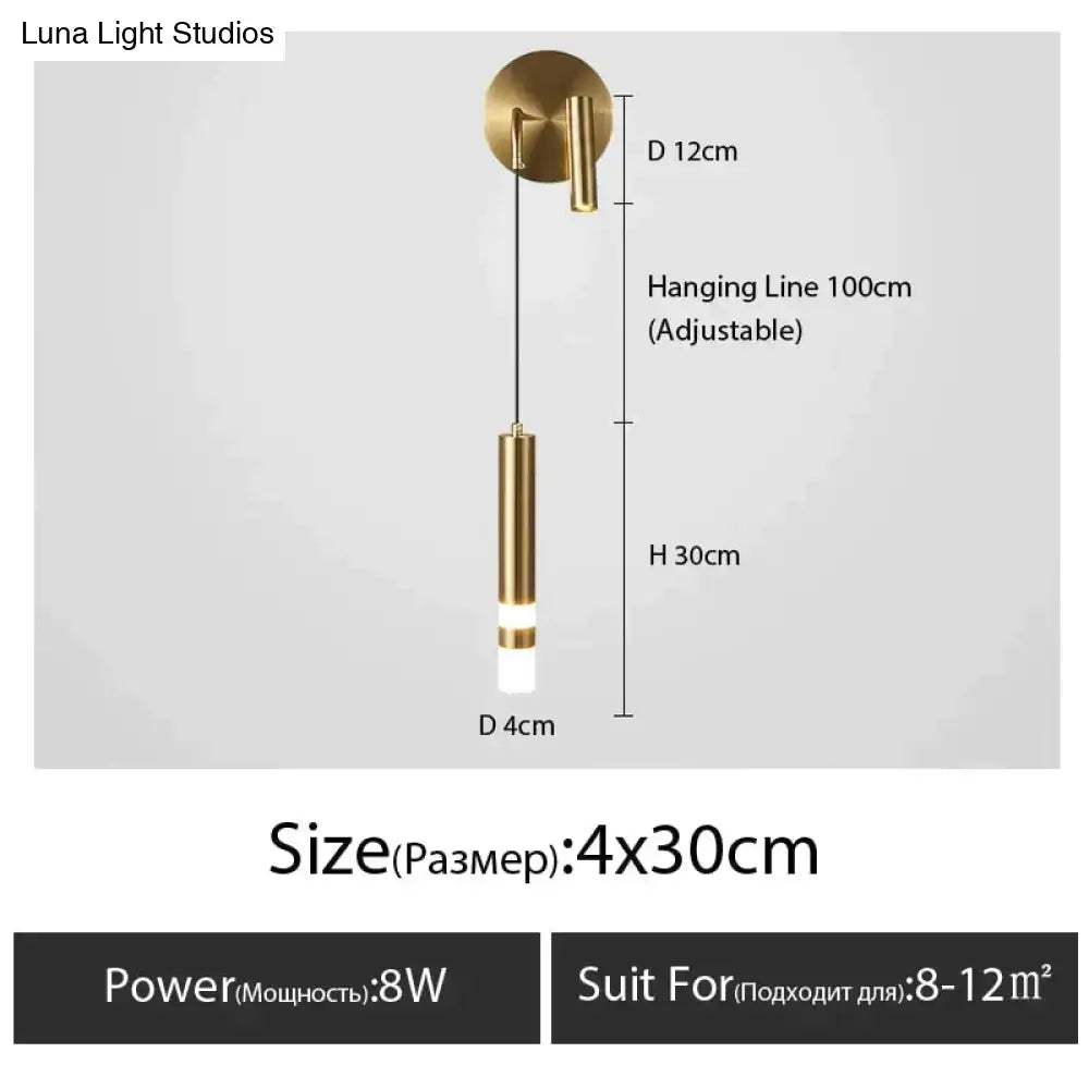 Black Gold Bedside Wall Lamp