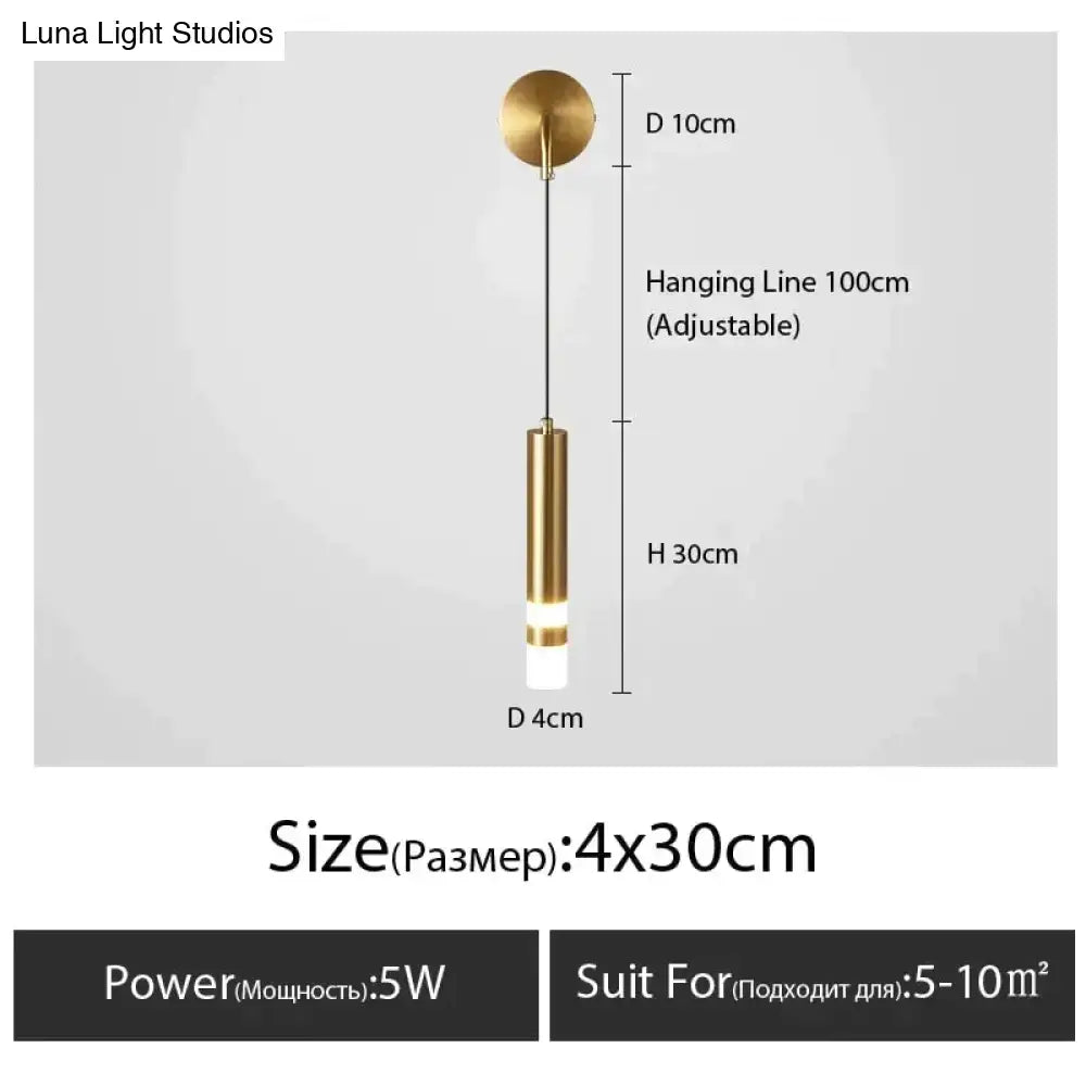 Black Gold Bedside Wall Lamp